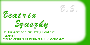 beatrix szuszky business card